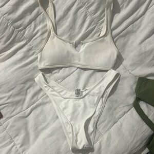 White bathing suit set